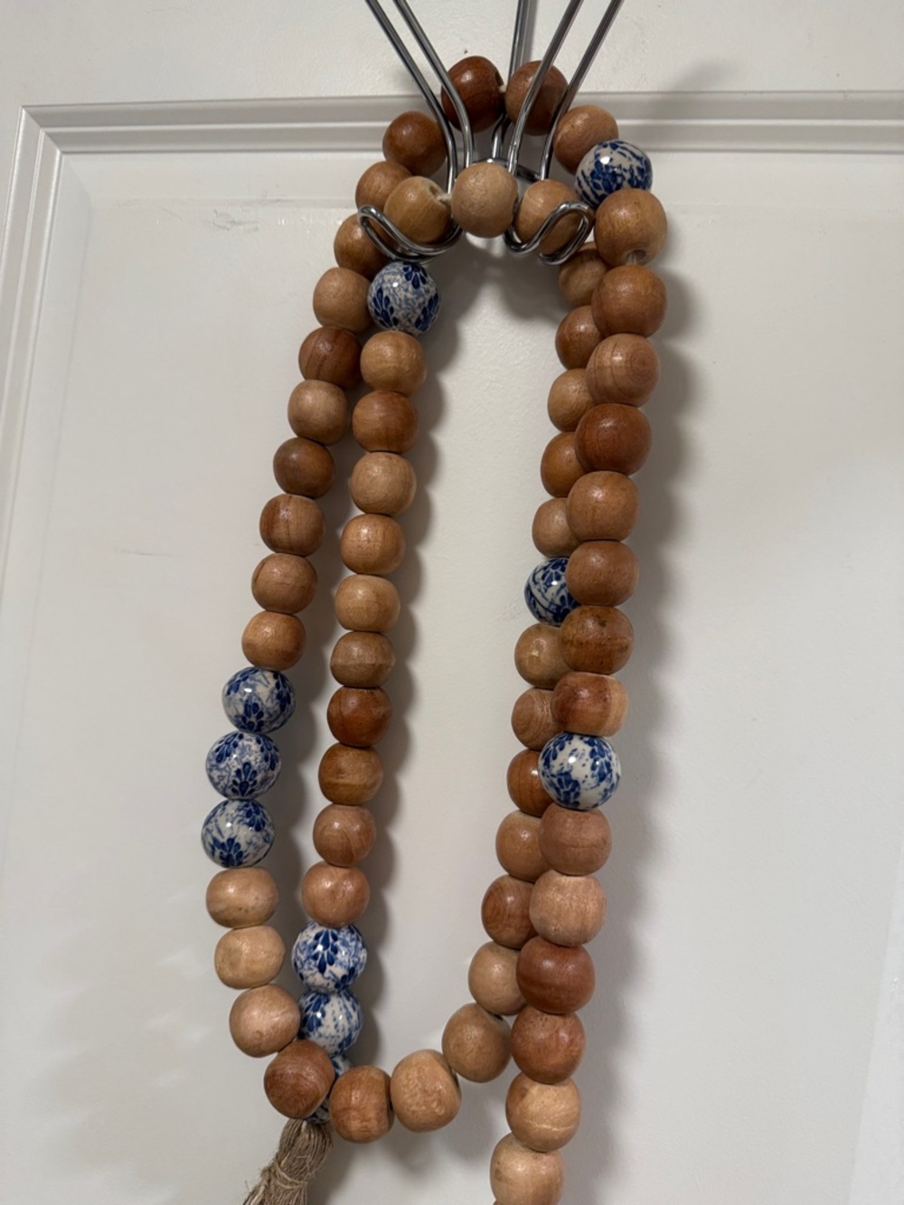 Wood Beaded Garland Tassel Home Decor Accent - Picture 4 of 6